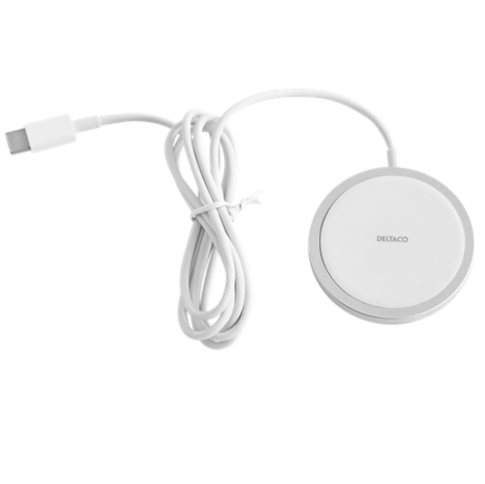 UTGATT1 - Deltaco Qi Trådlös Laddare USB-C Kabel 1 m - Vit
