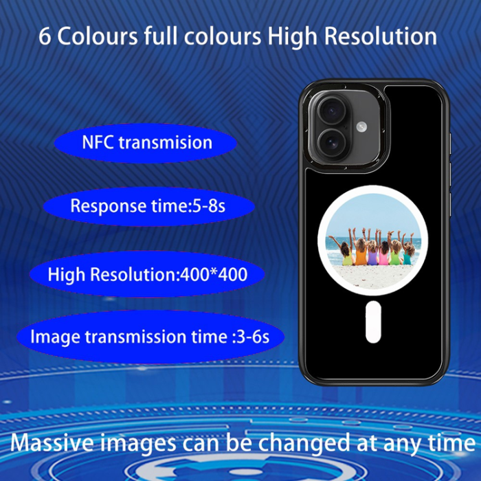 A-One Brand - iPhone 16 Mobilskal MagSafe E-Ink NFC 6-Färgad TPU + PC