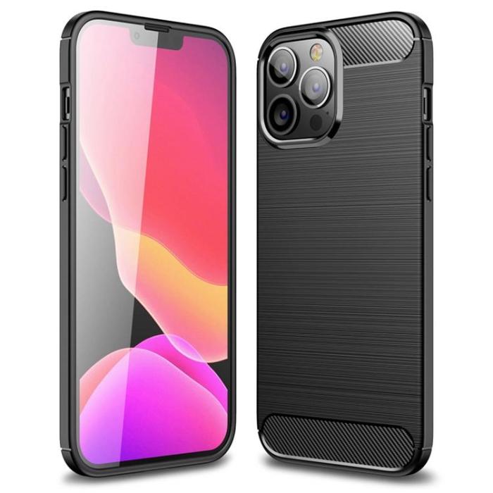 A-One Brand - iPhone 14 Pro Skal Carbon Fiber Texture - Svart