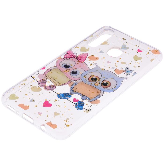 OEM - Glitter Mobilskal till Samsung Galaxy A50 - Ugglor