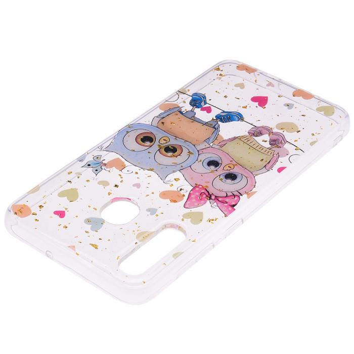 OEM - Glitter Mobilskal till Samsung Galaxy A50 - Ugglor
