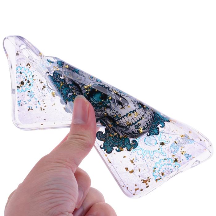 OEM - Glitter Mobilskal till Samsung Galaxy A50 - Skull