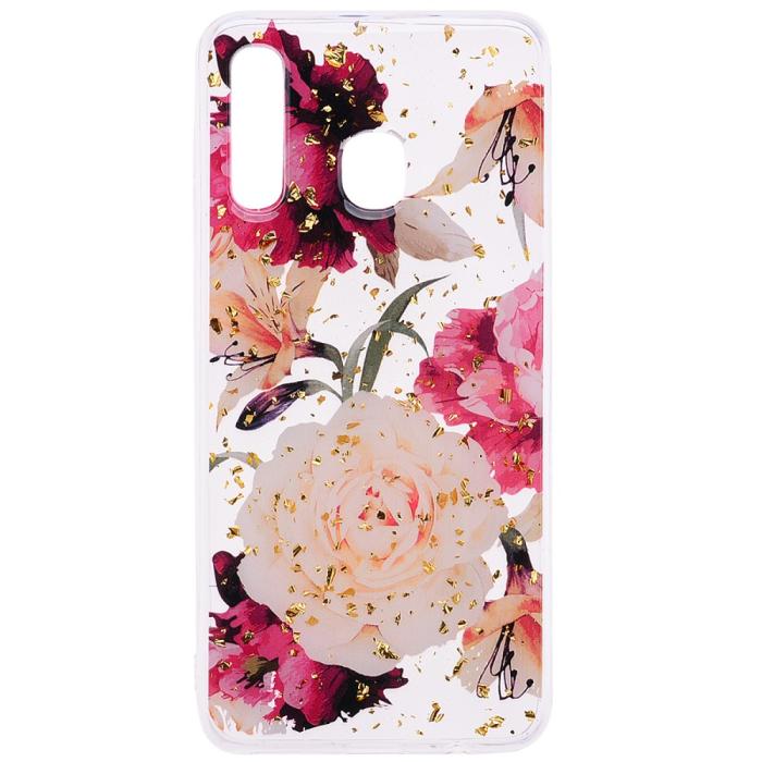 A-One Brand - Glitter Mobilskal till Samsung Galaxy A50 - Pretty Flowers