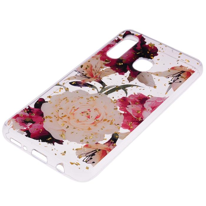 A-One Brand - Glitter Mobilskal till Samsung Galaxy A50 - Pretty Flowers