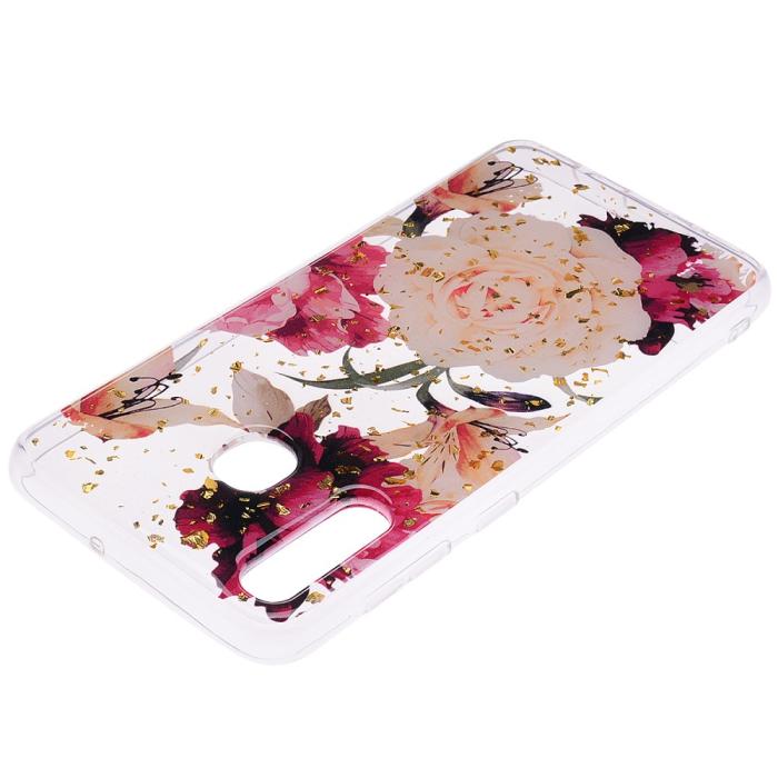 A-One Brand - Glitter Mobilskal till Samsung Galaxy A50 - Pretty Flowers