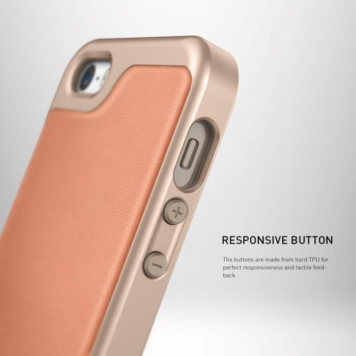 UTGATT5 - Caseology Envoy Äkta Läder Series Skal till Apple iPhone 5/5S/SE - Rosa