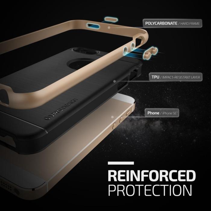 UTGATT5 - Verus High Pro Shield Skal till Apple iPhone 5/5S/SE - Gold