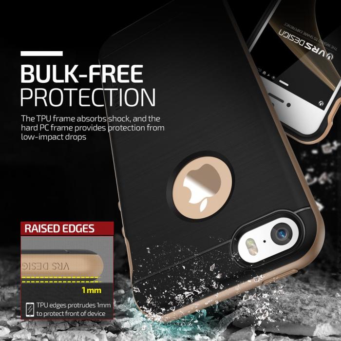 UTGATT5 - Verus High Pro Shield Skal till Apple iPhone 5/5S/SE - Gold