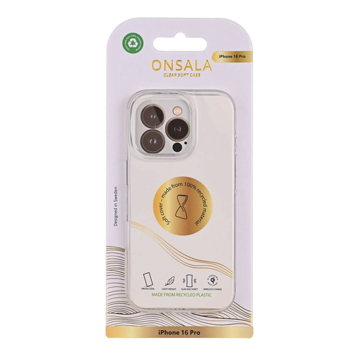 Onsala - Onsala iPhone 16 Pro Mobilskal TPU Återvunnen - Transparent