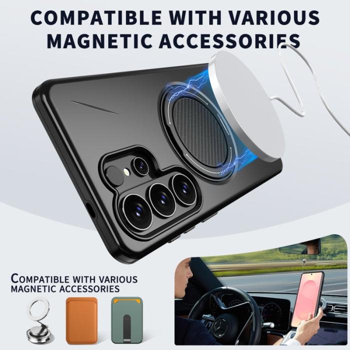 OEM - Mobilskal till Samsung Galaxy S26 Ultra Magnetiskt TPU + PC Baksida - Svart