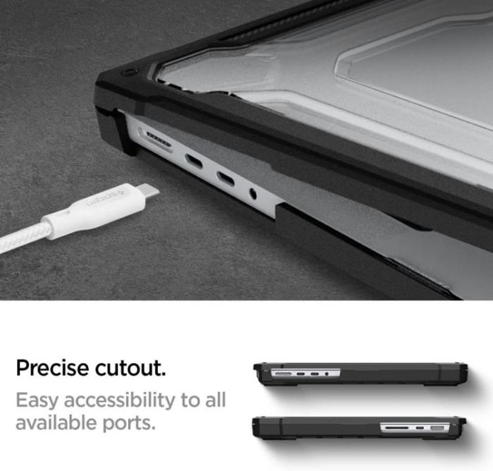 UTGATT - Spigen Macbook Pro 14 Skal Rugged Armored Matte - Svart
