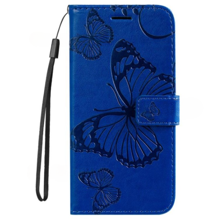A-One Brand - Galaxy A13 4G/A04s 4G Plånboksfodral Imprinted Butterfly - Mörkblå