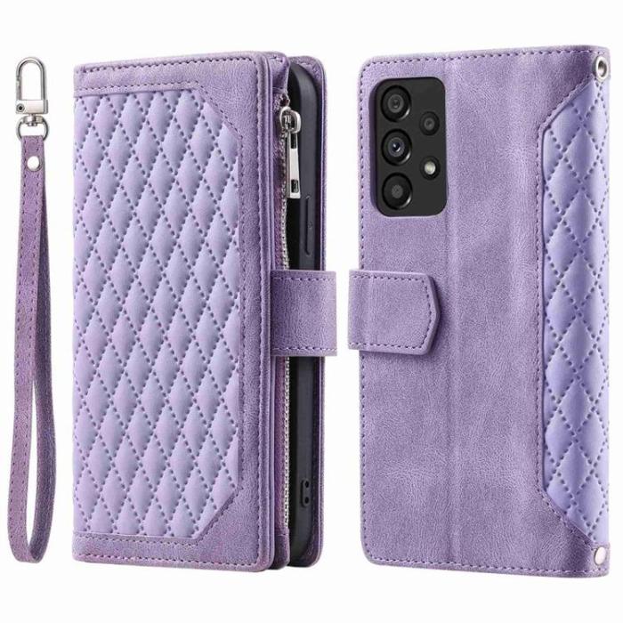 A-One Brand - Galaxy A33 5G Plånboksfodral Rhombus Grid - Lila