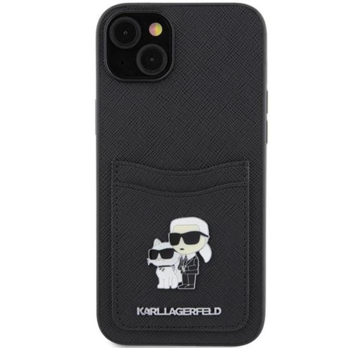 KARL LAGERFELD - Karl Lagerfeld iPhone 15 Mobilskal Korthållare Metal Logo