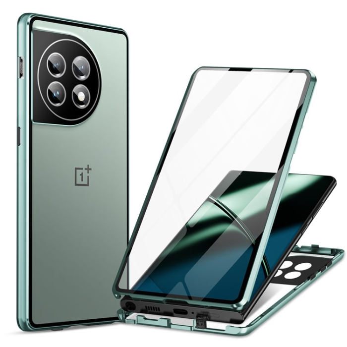 A-One Brand - OnePlus 11 5G Mobilskal Magnetic Metal Frame - Grön