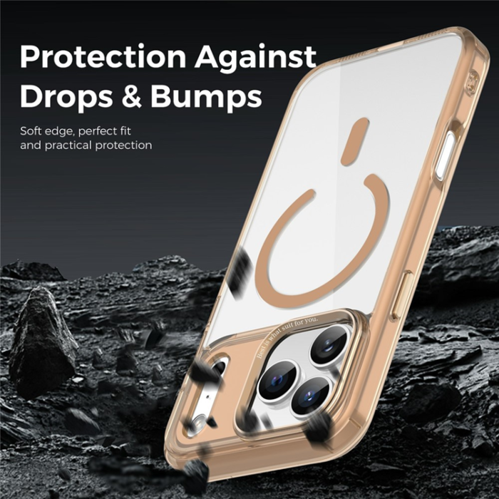 A-One Brand - iPhone 17 Pro Max Mobilskal MagSafe Transparent TPU+PC - Guld