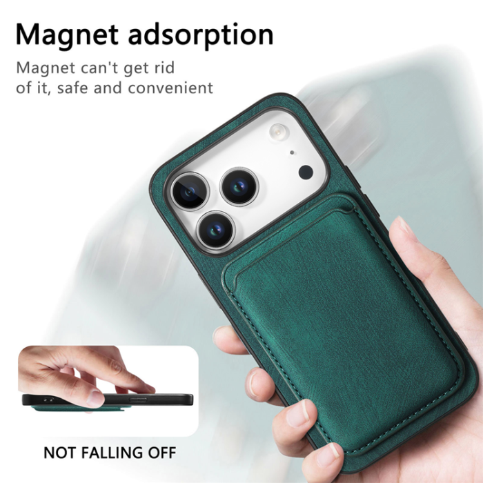 A-One Brand - iPhone 17 Pro Mobilskal MagSafe Med Detachable Korthållare - Grön