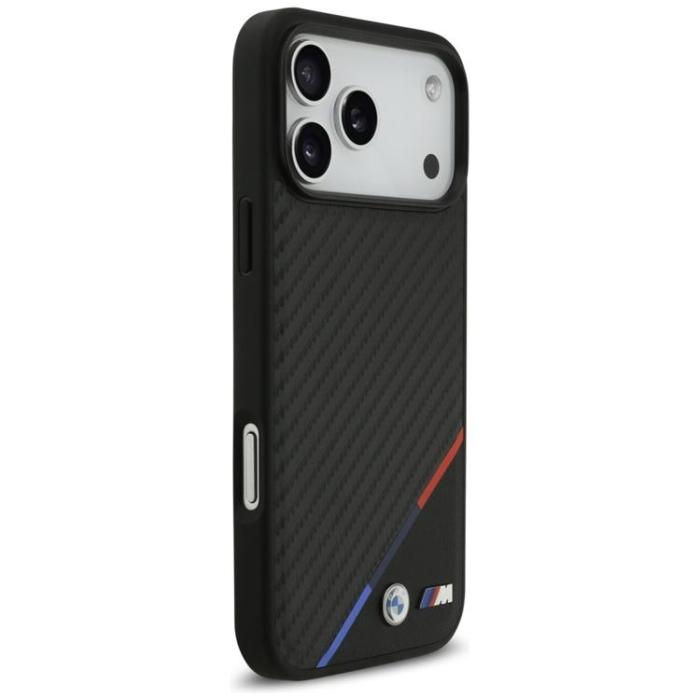 BMW - BMW iPhone 17 Pro Max Mobilskal MagSafe M Carbon Tricolor Line - Svart