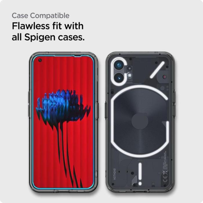 UTGATT - Spigen [2-Pack] Nothing Phone 1 Härdat Glas Skärmskydd Alm Glas.Tr Slim - Clear
