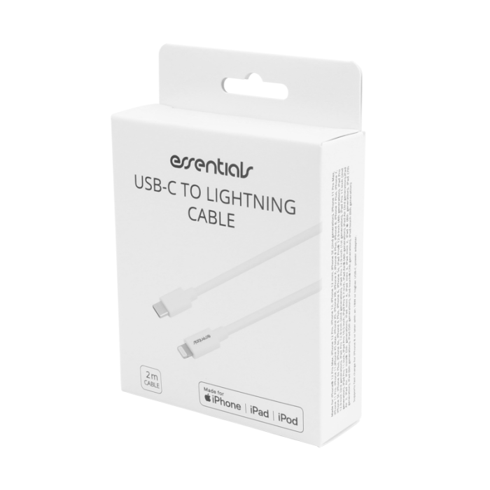 UTGATT1 - Essentials MFi USB-C Lightning-kabel 2m - Vit