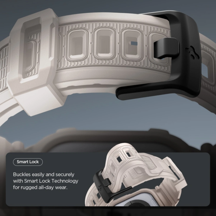 Spigen - Spigen Apple Watch 10/11 (46mm) Armband Rugged Armor Pro - Beige