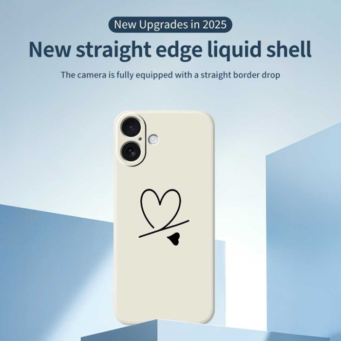 A-One Brand - iPhone 17 Mobilskal Love Pattern Printing Straight - Beige