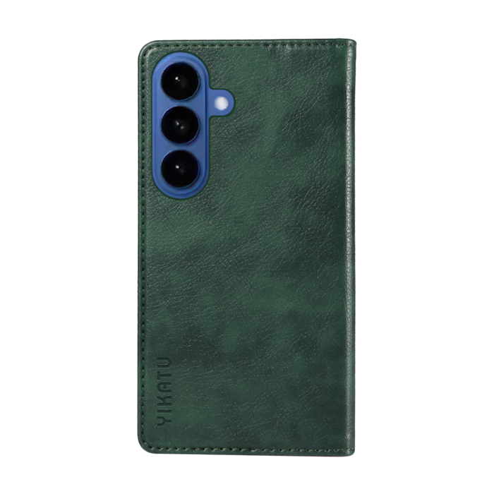 YIKATU - YIKATU Galaxy S26/S26 Pro Plånboksfodral Litchi Läder - Grön