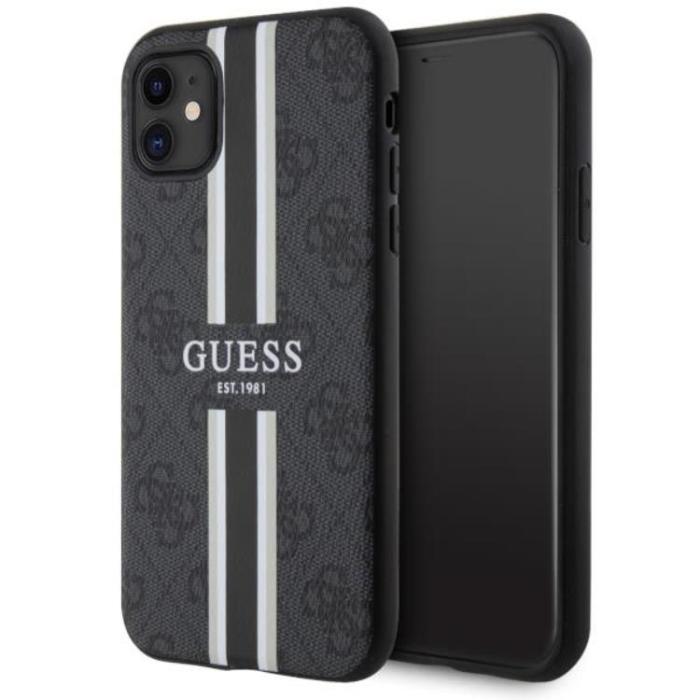 Guess - Guess iPhone 11/XR Mobilskal MagSafe Printed Stripes - Svart