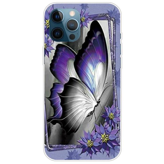 SpareParts - iPhone 14 Pro Max Skal TPU - Lila fjäril