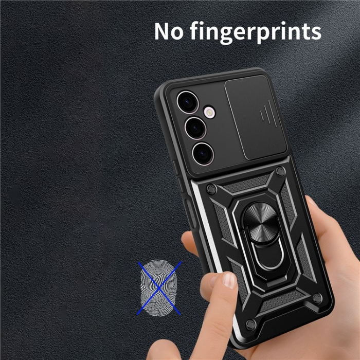 OEM - Galaxy A24 4G Mobilskal Ringhållare Kickstand - Svart
