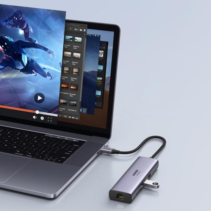 Ugreen - Ugreen 7in1 Multifunktionell USB-C HUB - Grå