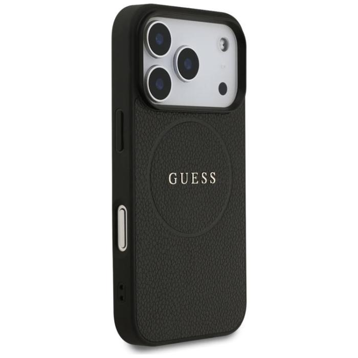 Guess - Guess iPhone 17 Pro Mobilskal MagSafe Grained Ring - Svart