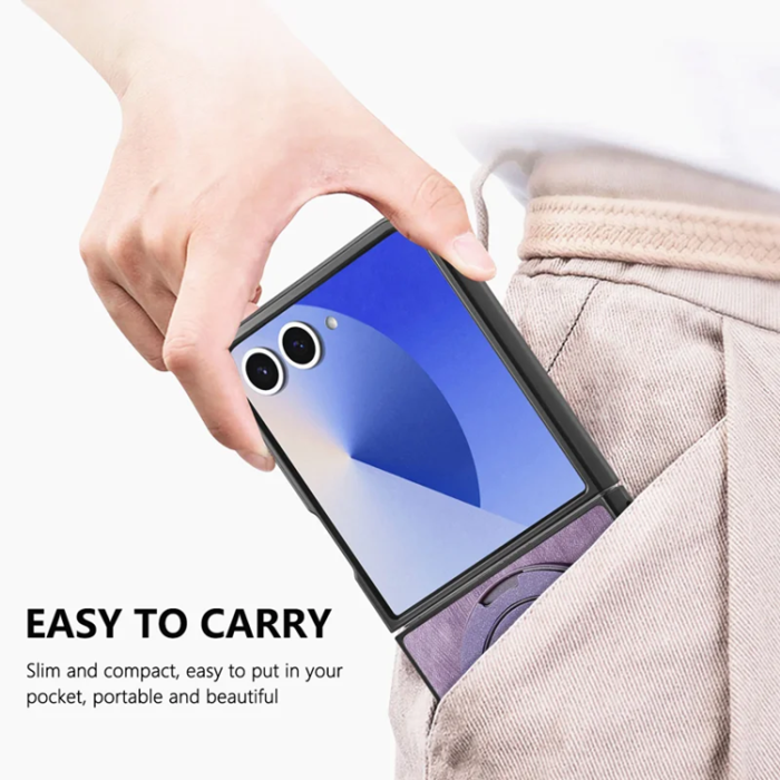 A-One Brand - Galaxy Z Flip 7 Mobilskal Magsafe Roterande Kickstand - Lila