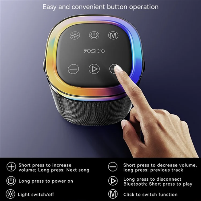 Yesido - YESIDO Trådlös Högtalare Bluetooth 1800mAh YSW25 IP67 - Svart