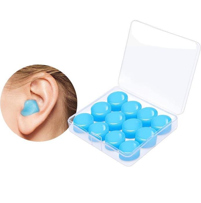 A-One Brand - [12-Pack] Silikon Silent Night Formbara Öronproppar - Blå