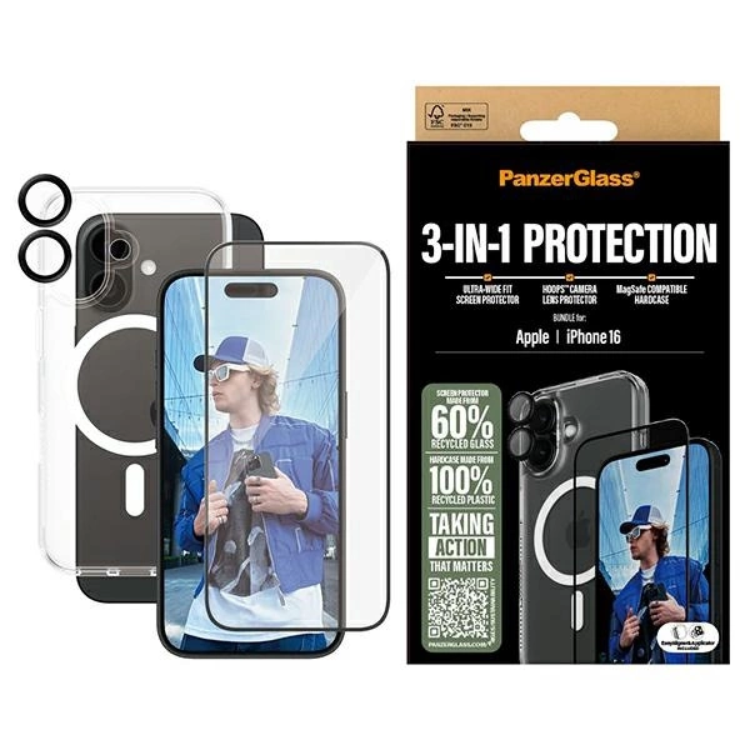 PanzerGlass 3-in-1 Skyddspaket iPhone 16 | 2353 | AlltMobil
