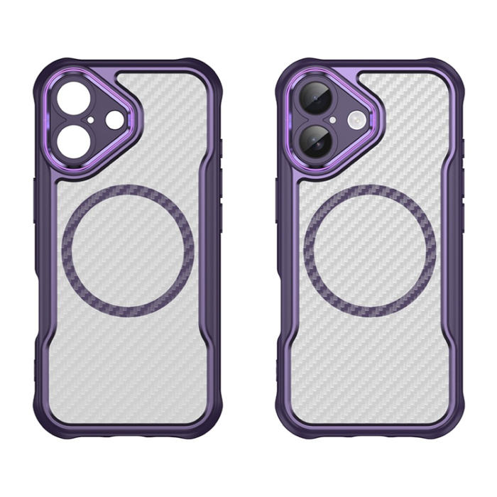 A-One Brand - iPhone 17 Mobilskal MagSafe Carbon Fiber - Lila