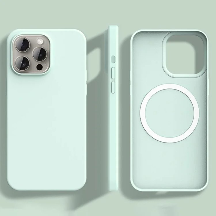 iPhone 15 Pro Mobilskal MagSafe Ultra Thin Silikon (Ljusgrön) | 2353 | AlltMobil