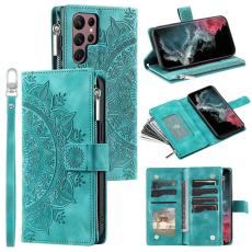 OEM - Samsung Galaxy S26 Ultra Pl&aring;nboksfodral Mandala Blomm&ouml;nster Konstl&auml;der Mintgr&ouml;n