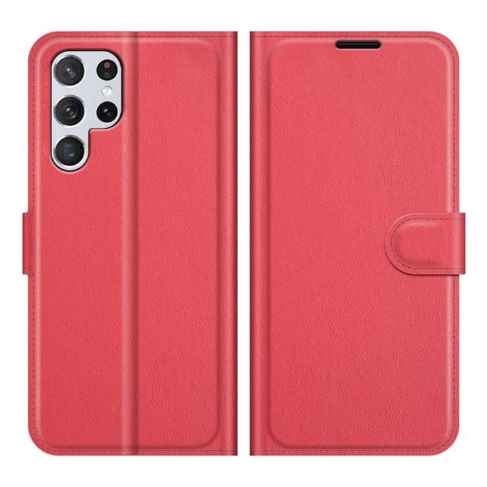 OEM - Litchi Magnetic Fodral Galaxy S22 Ultra 5G - Röd