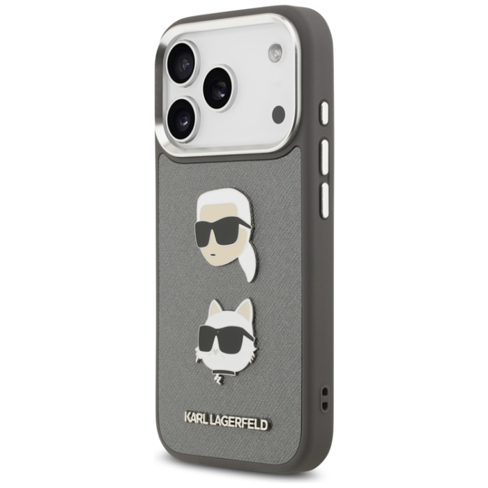 KARL LAGERFELD - Karl Lagerfeld iPhone 17 Pro Mobilskal Grained Karl & Choupette Heads