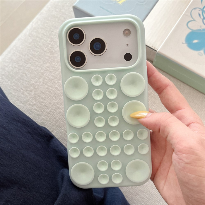 A-One Brand - iPhone 17 Pro Max Mobilskal Sugkopp Silikon med Tygfoder - Grön