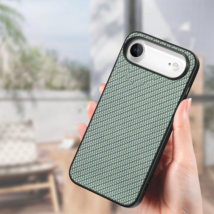 A-One Brand - iPhone Air Mobilskal Carbon Fiber PU Läder - Grön