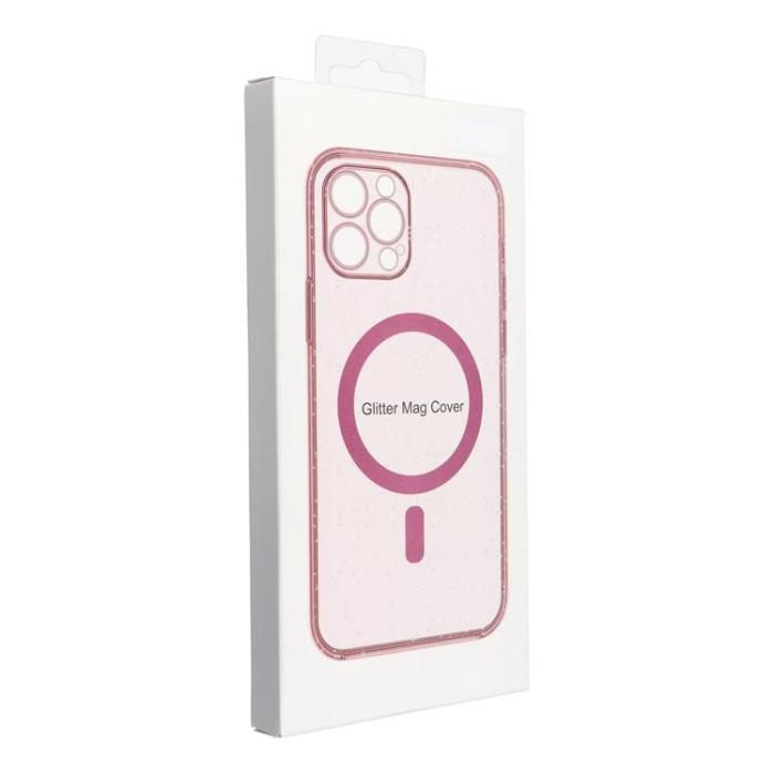 OEM - Galaxy S25 Mobilskal Magsafe Clear - Glitter Rosa