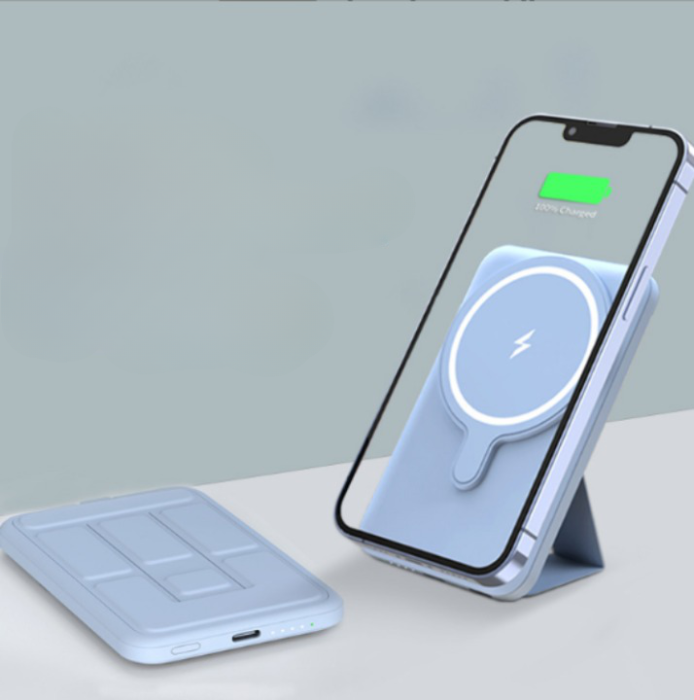 UTGATT1 - Magsafe Bracket Magnetic Trådlös Powerbank 10000 mAh - Blå