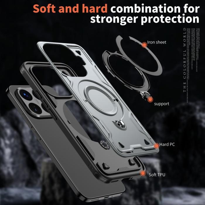 N/A - Mobilskal till Xiaomi 15T Pro Militärskydd Plast Kickstand - Grå