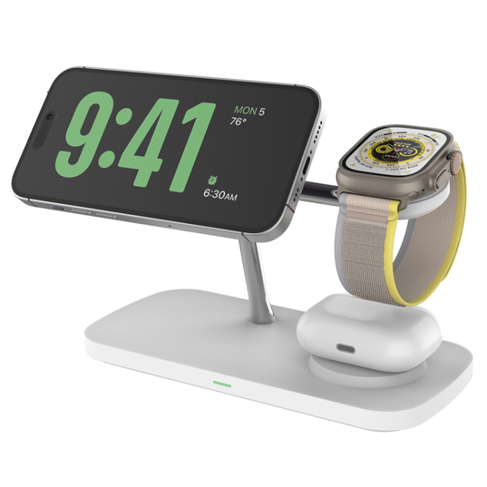 OEM - Qi2 MagSafe Trådlös Laddare iPhone, Apple Watch, Airpods T255 - Vit