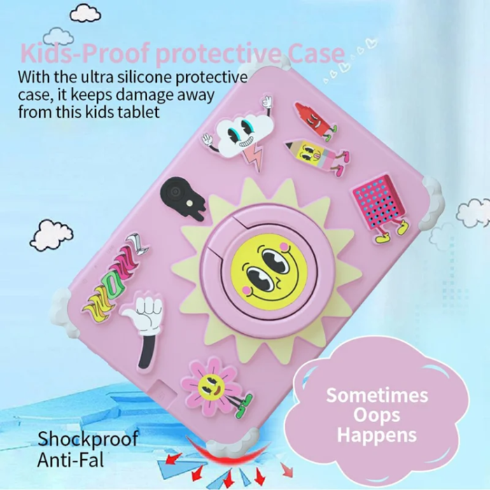 A-One Brand - Surfplatta För Barn Q88 1+16G Android 10 med Kickstand Skal - Rosa
