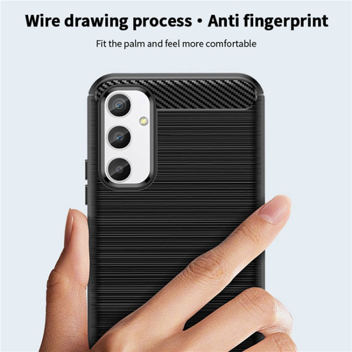 A-One Brand - Galaxy A34 5G Mobilskal Carbon Fiber - Svart