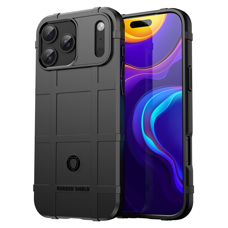 iPhone 17 Pro Max Mobilskal Grid Design Soft TPU - Svart | 2353 | AlltMobil